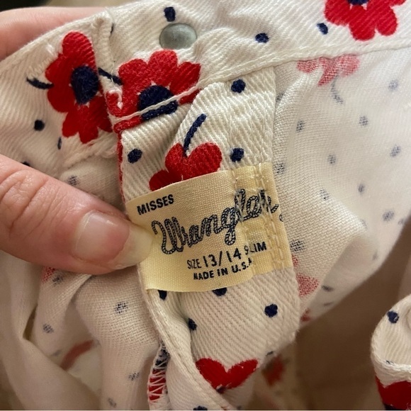 Wrangler Flower Print Jeans Vintage Size 13/14 Slim - Picture 4 of 7